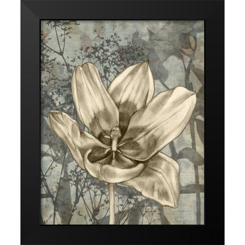 Tulip and Wildflowers VIII Black Modern Wood Framed Art Print by Goldberger, Jennifer