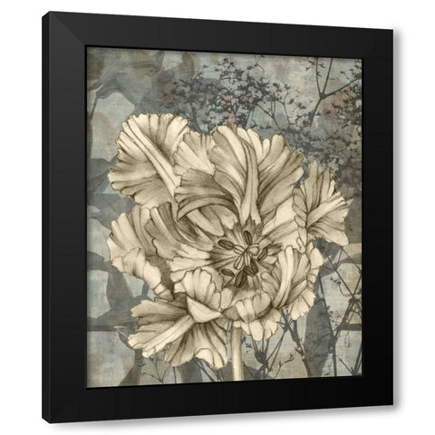 Tulip and Wildflowers IX Black Modern Wood Framed Art Print with Double Matting by Goldberger, Jennifer