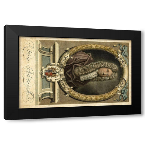 Houbraken Portrait I Black Modern Wood Framed Art Print by Houbraken, J.