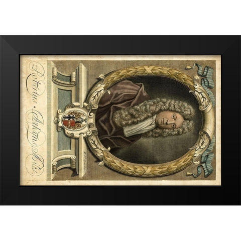 Houbraken Portrait I Black Modern Wood Framed Art Print by Houbraken, J.