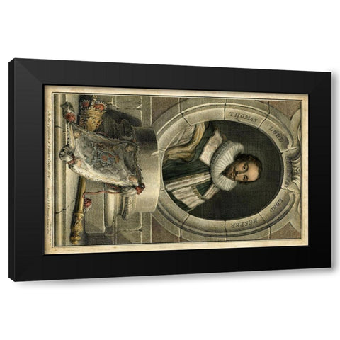 Houbraken Portrait IV Black Modern Wood Framed Art Print with Double Matting by Houbraken, J.