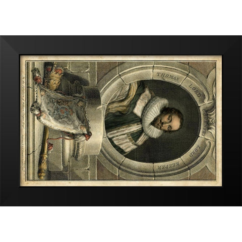 Houbraken Portrait IV Black Modern Wood Framed Art Print by Houbraken, J.