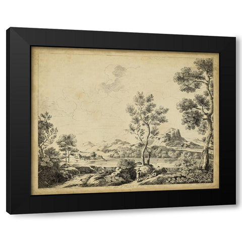 Classical Landscape II Black Modern Wood Framed Art Print with Double Matting by Pinelli, B.