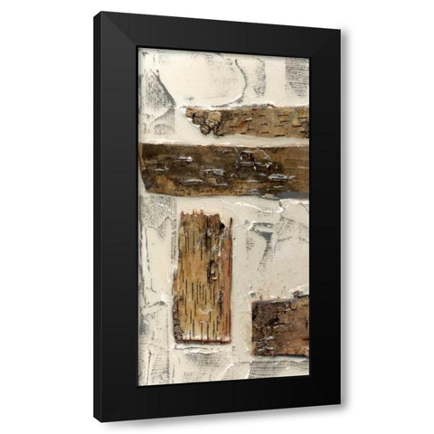 Birch Bark Abstract I Black Modern Wood Framed Art Print by Goldberger, Jennifer