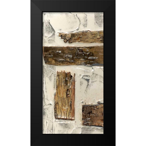 Birch Bark Abstract I Black Modern Wood Framed Art Print by Goldberger, Jennifer