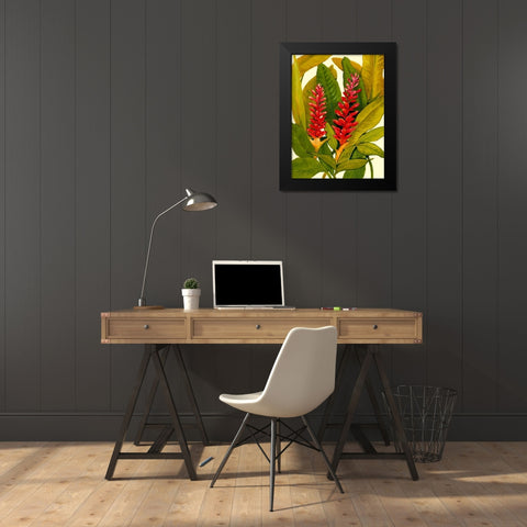 Tropical Red Ginger Black Modern Wood Framed Art Print by OToole, Tim