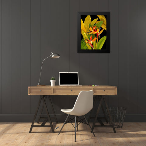 Dramatic Bird of Paradise Black Modern Wood Framed Art Print by OToole, Tim