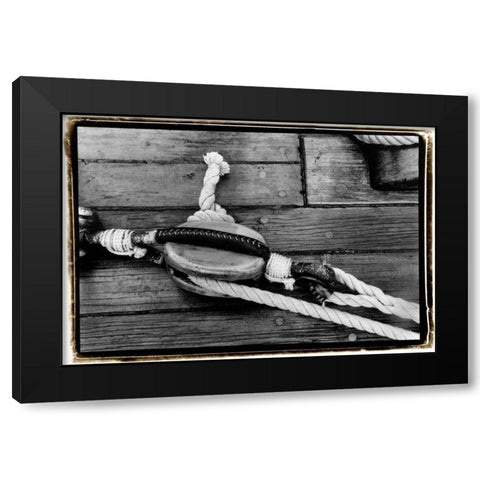 Ship Shape V Black Modern Wood Framed Art Print with Double Matting by DeNardo, Laura