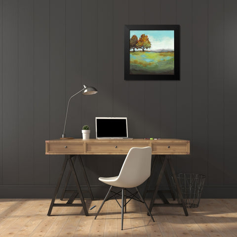 Turning Leaves I Black Modern Wood Framed Art Print by Long, Christina