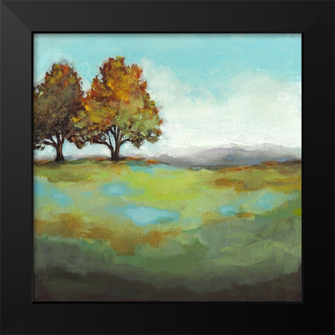 Turning Leaves I Black Modern Wood Framed Art Print by Long, Christina