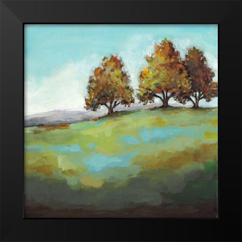 Turning Leaves II Black Modern Wood Framed Art Print by Long, Christina