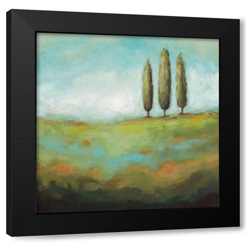 Singing Trees II Black Modern Wood Framed Art Print by Long, Christina