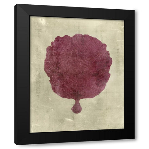 Coral in Plum Black Modern Wood Framed Art Print by Vision Studio