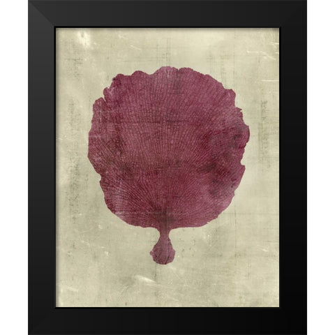 Coral in Plum Black Modern Wood Framed Art Print by Vision Studio