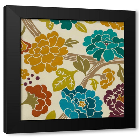 Romance Chintz I Black Modern Wood Framed Art Print with Double Matting by Zarris, Chariklia