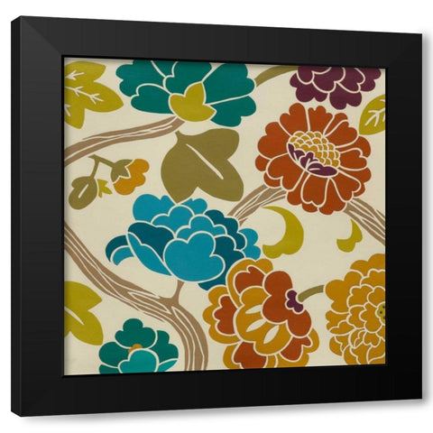 Romance Chintz II Black Modern Wood Framed Art Print with Double Matting by Zarris, Chariklia