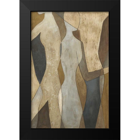 Figure Overlay II Black Modern Wood Framed Art Print by Meagher, Megan