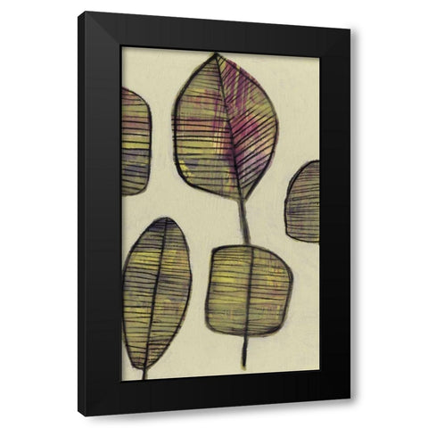 Leaflets II Black Modern Wood Framed Art Print with Double Matting by Goldberger, Jennifer