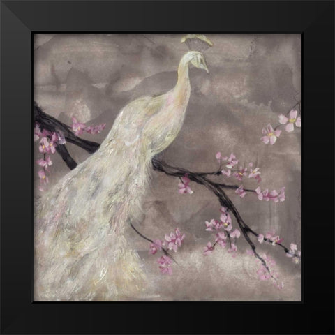 Peacock Serenity I Black Modern Wood Framed Art Print by Goldberger, Jennifer