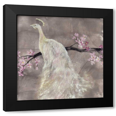 Peacock Serenity II Black Modern Wood Framed Art Print by Goldberger, Jennifer