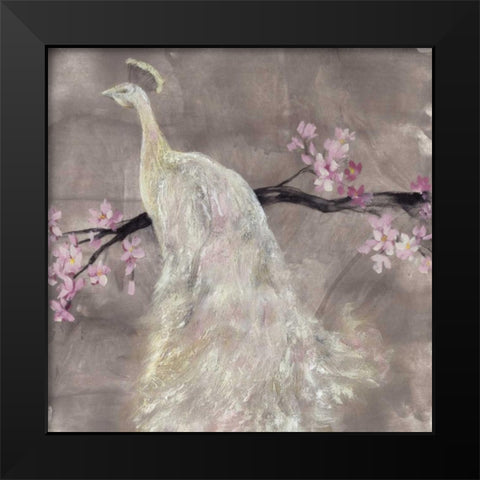 Peacock Serenity II Black Modern Wood Framed Art Print by Goldberger, Jennifer