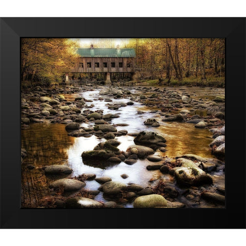 Bridge Over Rocky Waters Black Modern Wood Framed Art Print by Head, Danny