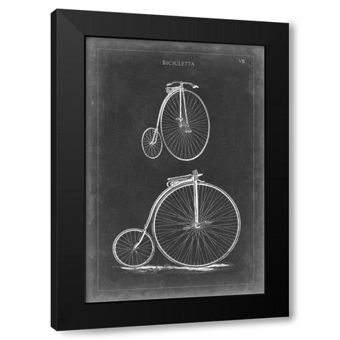 Vintage Bicycles II Black Modern Wood Framed Art Print with Double Matting by Vision Studio