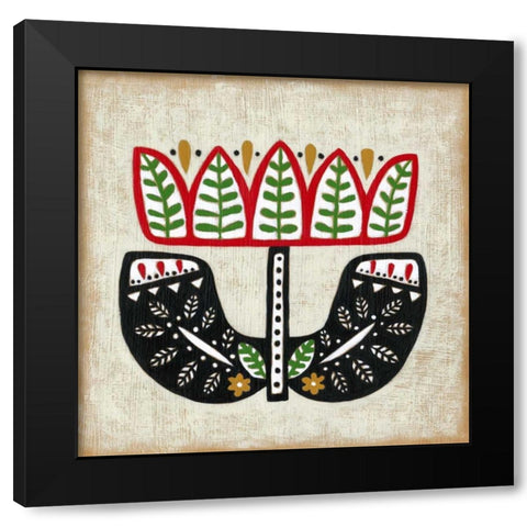 Folk Song IV Black Modern Wood Framed Art Print with Double Matting by Zarris, Chariklia