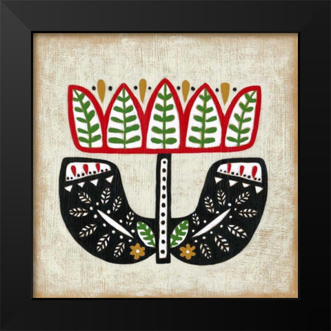 Folk Song IV Black Modern Wood Framed Art Print by Zarris, Chariklia