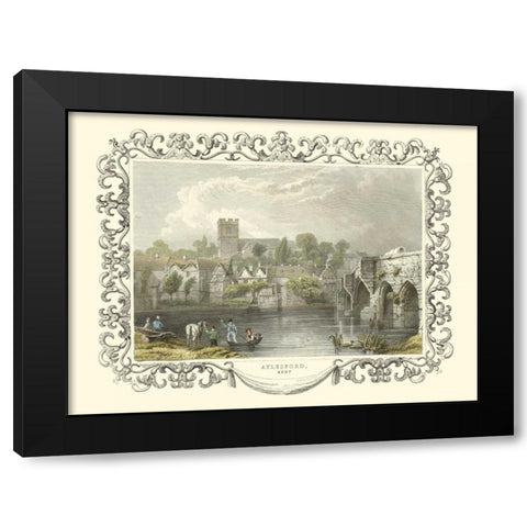 Aylesford Black Modern Wood Framed Art Print with Double Matting by Tombleson
