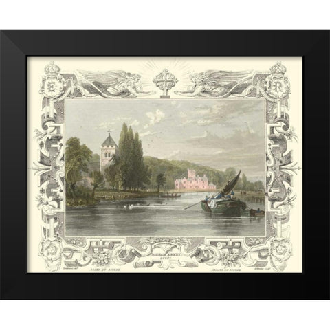 Bisham Abbey Black Modern Wood Framed Art Print by Tombleson
