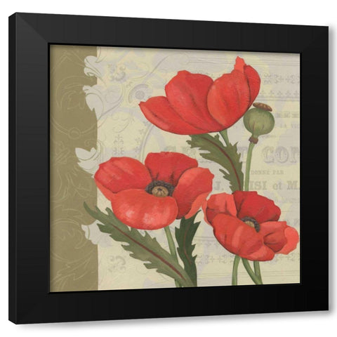 Paris Poppy I Black Modern Wood Framed Art Print by Zarris, Chariklia