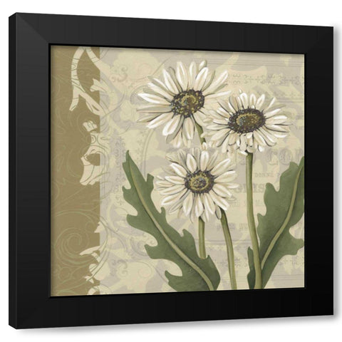 Paris Daisy I Black Modern Wood Framed Art Print by Zarris, Chariklia