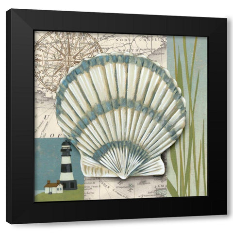 Seaside Shell II Black Modern Wood Framed Art Print with Double Matting by Zarris, Chariklia