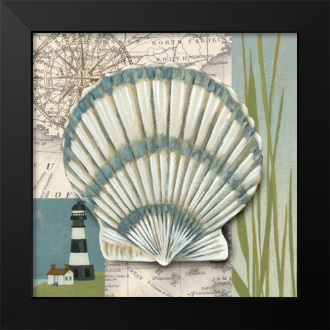 Seaside Shell II Black Modern Wood Framed Art Print by Zarris, Chariklia