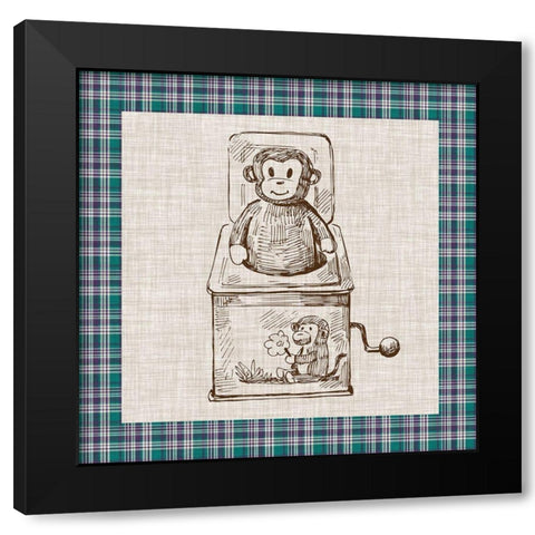 Retro Toys I Black Modern Wood Framed Art Print by Vision Studio