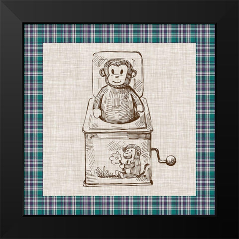 Retro Toys I Black Modern Wood Framed Art Print by Vision Studio