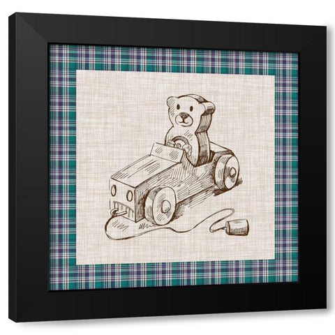 Retro Toys II Black Modern Wood Framed Art Print by Vision Studio