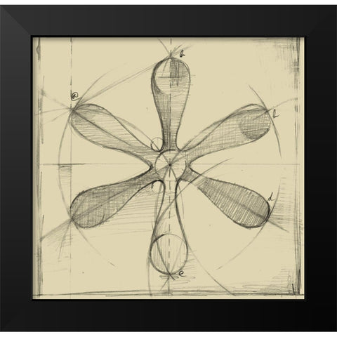 Drafting Symbols IV Black Modern Wood Framed Art Print by Harper, Ethan