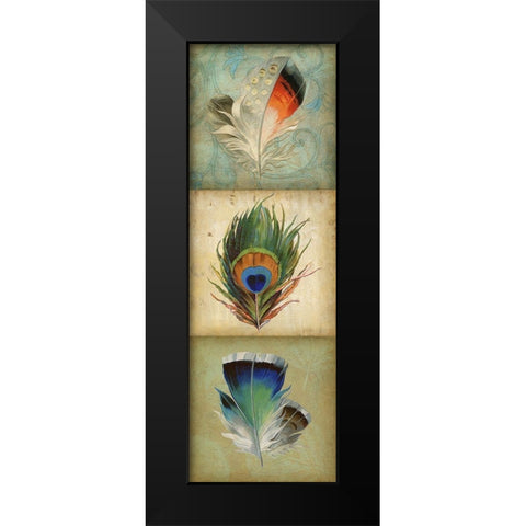 2-Up Feather Triptych I Black Modern Wood Framed Art Print by Goldberger, Jennifer