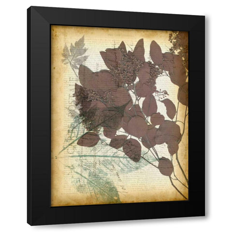 Leaf Letters I Black Modern Wood Framed Art Print by Goldberger, Jennifer