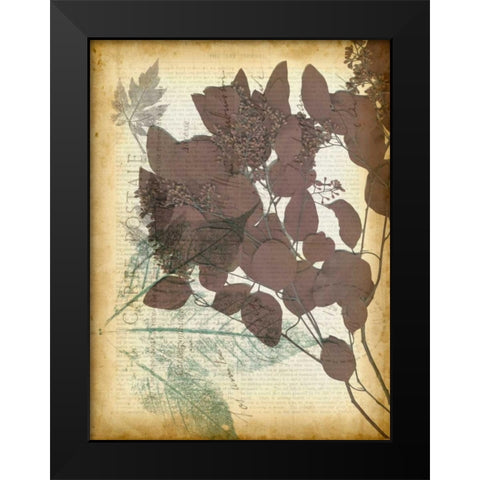 Leaf Letters I Black Modern Wood Framed Art Print by Goldberger, Jennifer