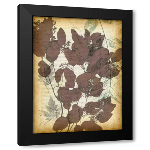 Leaf Letters II Black Modern Wood Framed Art Print with Double Matting by Goldberger, Jennifer