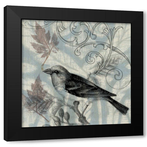 Autumn Songbird II Black Modern Wood Framed Art Print with Double Matting by Goldberger, Jennifer