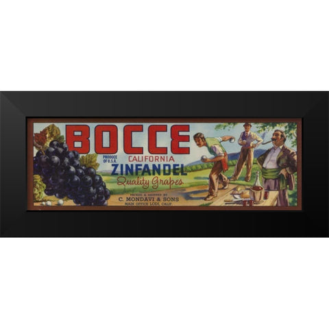 2-Up Vintage Wine Label II Black Modern Wood Framed Art Print by Vision Studio