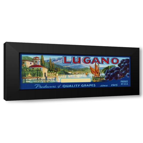 2-Up Vintage Wine Label III Black Modern Wood Framed Art Print with Double Matting by Vision Studio