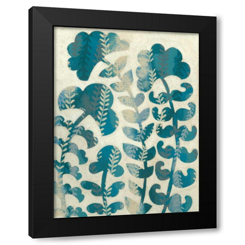 Blueberry Blossoms I Black Modern Wood Framed Art Print by Zarris, Chariklia
