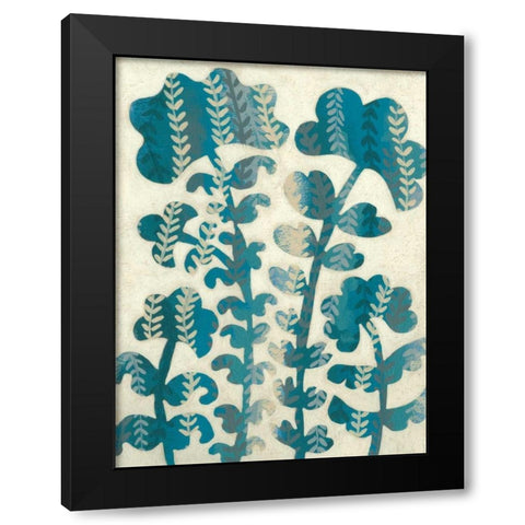 Blueberry Blossoms II Black Modern Wood Framed Art Print by Zarris, Chariklia