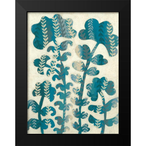 Blueberry Blossoms II Black Modern Wood Framed Art Print by Zarris, Chariklia