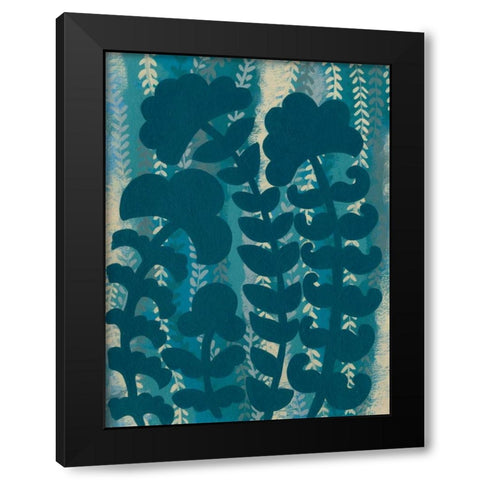 Blueberry Blossoms III Black Modern Wood Framed Art Print with Double Matting by Zarris, Chariklia